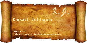 Kaposi Julianna névjegykártya